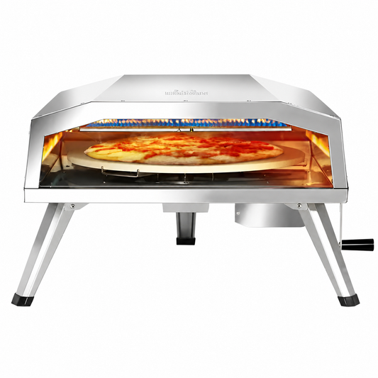 16 In. Propane Pizza Oven, Outdoor Pizza Oven in Stainless Steel, W/Rotating Pizza Stone