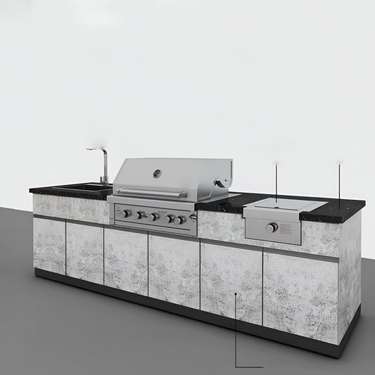 Custom Outdoor Backyard Kitchen 304 Stainless Steel Outdoor Island Kitchen with Sink and Gas Bbq Grill